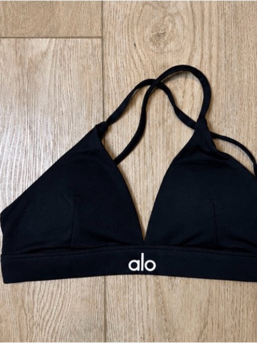 ALO Yoga Black Strappy Triangle Sports Bralette